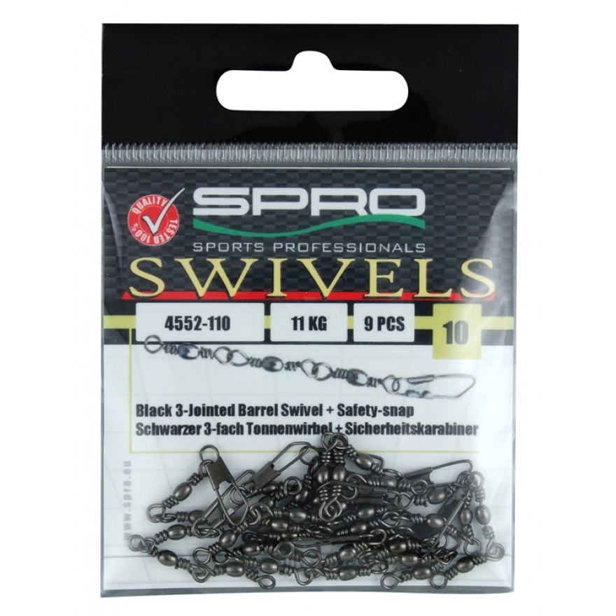 Spro Barrel Swivel - 3-Jointed W/ Snap