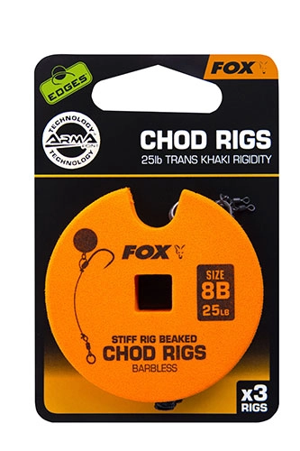 Fox Edges Stiff Chod Rigs Standard Barbless x3